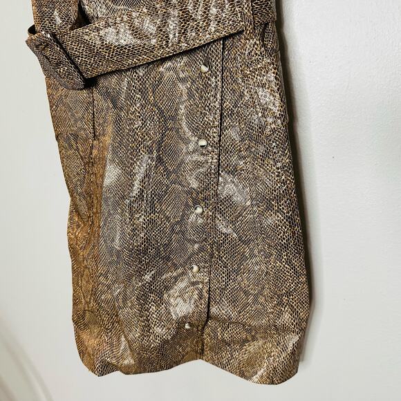 NANUSHKA Lorena Belted Snakeskin Print Vegan Mini Dress Size Small - Picture 6 of 12